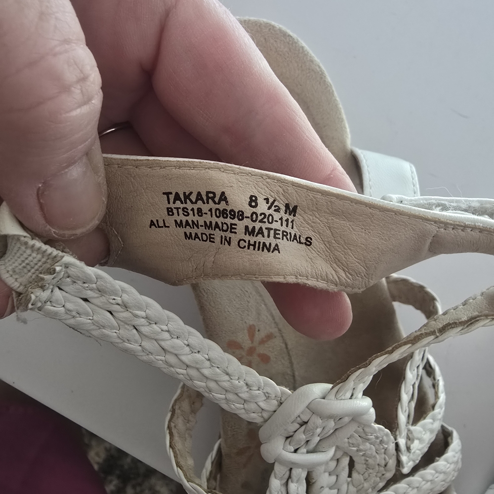 Bare Traps Takara Women's Braided Sandals - White Size 8.5 - Picture 6 of 6
